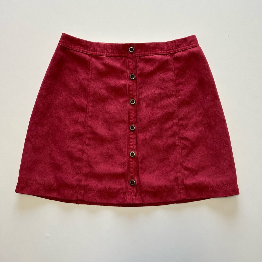 Hollister Red Button-Front Skirt